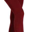 MERYLURE Fleece Lined Tights Women, Winter Warm Opaque Thermal Pantyhose, High Waisted Thick Control Top Leggings (Small, Burgundy)