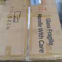 Vanity Desk,Transparent Desktop,Multiple Color Ambient Lights,with Mirror and Tri Color Light Strip,Dressing Table with Charging Station,Equipped with 2 Drawers,White