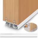 Door Draft Stopper, Cuttable Concealed Kerf/Channel Fit Under Door Seal, Draft Stopper Threshold Seal Bottom of Door Weatherstrip Kerf Weather Stripping Doors 39 Length (White, 39 inch)