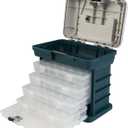 Portable Tool Box - Small Parts Organizer with Drawers and Customizable Compartments for Hardware, Fishing Tackle, Beads, or Crafts by Stalwart (Gray)