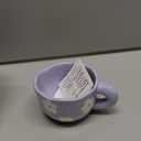 Koythin Ceramic Coffee Mug with Saucer Set, Cute Creative Cup Unique Irregular Saucer Design for Office and Home, 6 oz/180 ml for Latte Tea Milk (Purple Flower)