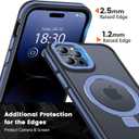 Magnetic Case for iPhone 14 Pro Max, with Invisible Ring Stand, Military Drop Protection, Shockproof Anti-Fingerprint Matte Protective Cover for iPhone 14 Pro Max, Blue