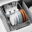 JAQ Over Sink Dish Drying Rack, Expandable 14.96"–22.44" Adjustable Dish Rack for Kitchen Sink, 304 Stainless Steel Dish Drainer with Utensil Holder, Space Saving for Most Standard Kitchen Sinks, 304 Stainless Steel - 11 dishes