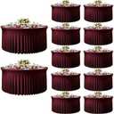 12 Pack Burgundy Table Cloth for 5FT Round Tables, Fitted Spandex 120 inch Round Tablecloth, Wrinkle Free Table Skirt for Receptions Birthday Photography Party Social Events Engagement Party Decor