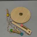 Cunno 3 Pcs Bird Training Stand Kit, Parrot Training Clicker Portable Tabletop Bird Perch and Target Stick, Wooden Spin Perch Clickers with Wrist Strap for Parakeet Conure Lovebird Cockatiel (Spin)