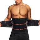 Waist Trainer Trimmer Belt Lower Back Support Brace Corset Slimming Body Shaper Workout Sauna Hot Sweat Band Men Women Suitable for Sports (Black XL)