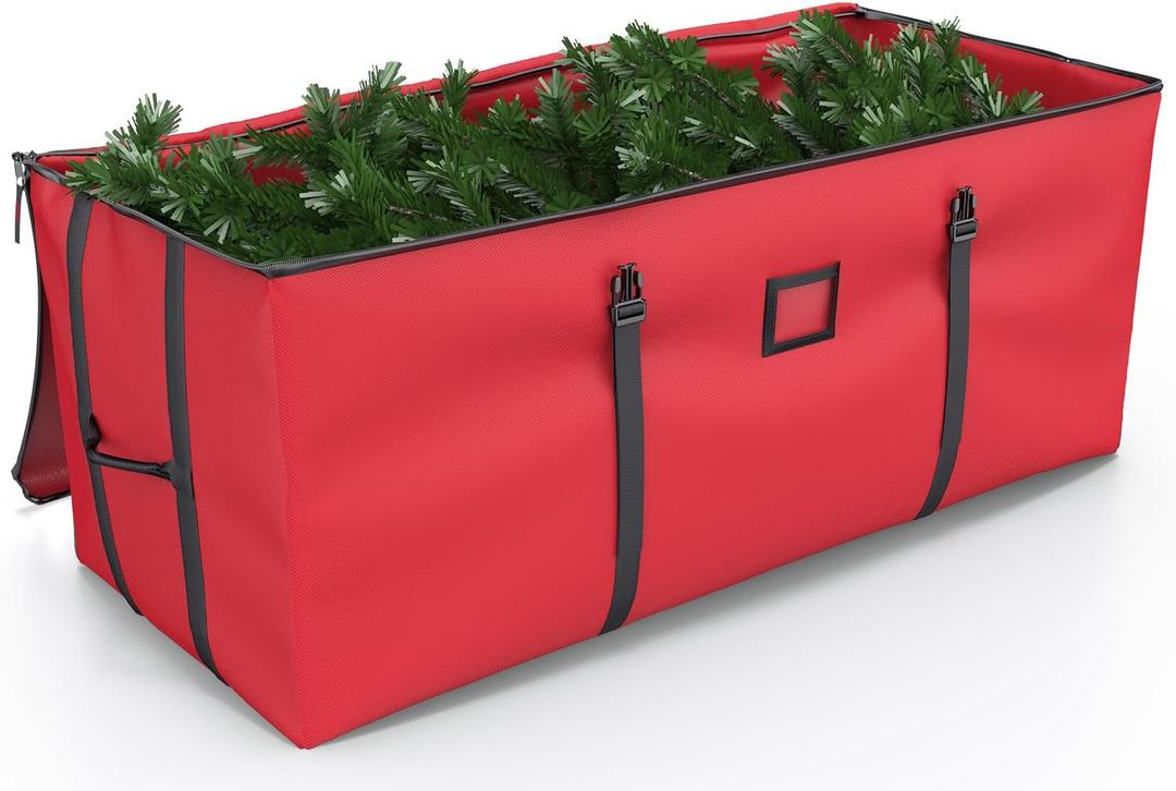 Mrrihand Christmas Tree Storage Bag, Large Artificial Christmas Tree, AntiTear HeavyDuty 600D Oxford Cloth Christmas Tree Storage Box with Handles, Christmas Tree Storage Container (Red, 7.5Ft)