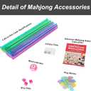 American Mahjong Game Set, 166 White Tiles, 4 All-in-One Color Rack/Pushers, Complete Mahjong Set with Pink Printed Carrying Bag, 10 Inches X 21 Inches X 4 Inches
