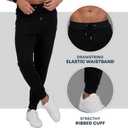 Fleece Mens Joggers with Zipper Pockets, Mens Sweatpants, Workout Sweats for Men S-2XL (Black, XXL)