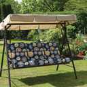 Outdoor High Back Patio Chair Cushions, Fade Resistant & Waterproof Tufted Seat and Back Cushions for Patio Furniture, Patio Chair Cushions 44x22 Inch, Set of 2, Bloom Medallion‌Cobalt, 44"x22"x4"