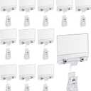 Biaungdo 12 Pcs Rotating Clip Swivel Sign Holder, Clear Rotatable Sign Holder with Double Clip Design, PVC Card Protector for Shelves, Store, Business, Exhibition