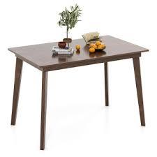  KC57458BN-12 48 in. Wooden Dining Table with Rubber Wood Legs for 4 People - Brown