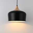 11.8 inch Black Industrial Pendant Light, Adjustable Wood Ceiling Hanging Lighting with Dome Metal Shade,Farmhouse Minimalist Lamp for Kitchen Island,Dining Room,Bar, Bedroom,Hallway