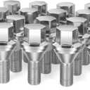Dynofit 12x1.25 Wheel Lug Bolts Replace for Je/ep Renegade 2015+ Factory Swollen Bolt,One-piece Style 17mm Hex Chrome Wheel Bolts Fit For Dodge Hornet 2023+, Fiat 500/500L/500X, 20pcs Steel Stock Bolt (Silver)