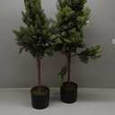 Artificial Topiary Ball Tree 19''T Faux Little Bush Ball Tree UV Resistant Shrub Potted Artificial Plant for Outdoor Indoor Front Porch Garden (Green)