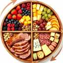 lukar 23.6'' Round Swivel Charcuterie Board, Acacia Wood 360° Rotating Tray