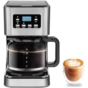 Chefman 12-Cup Automatic Drip Coffee Maker with Glass Carafe, LCD Display, 19-Bar Espresso Machine, Anti-Drip, Auto Shut-Off, Home Office Use