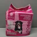 American Kennel Club Female Dog Wrap, Disposable Diapers with Wetness Indicator, Large, 50 Count (LG Waist Size 18 - 27 in)