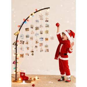 Fan-Shaped Hanging Photo Display, 36 Clips Compact Picture Board for Photos & Polaroids, Gift Tree Holder to Hold Gift Cards, Photo Display Board for Parties & Christmas Card Display