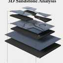 Azartslr 3D Abstract Textured Wall Art, Modern Black White Sandstone Wall Decor For Living Room, Blue Minimalism 3piece Home Bedroom Art Painting, Minimalist Artwork Dining Room Pictures Decoration