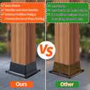 4" x 4" Post Base, 4 Pcs Post Brackets Inner Size 3.9"x3.9" Wood Fence Post Anchor Heavy Duty Powder-Coated Steel Post Bracket for Wood Deck Porch Railing Pergola Mailbox Support (4 Pcs)