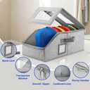 Hat Organizer for Baseball Caps,2PCS Stackable Hat Storage Box with Clear Window Lid, Space-Saving Box for Closet