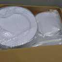FLOWERCAT 200PCS White Plastic Plates Disposable Plates for Party - Heavy Duty Plastic Plates - 100 10" Dinner Plates and 100 7" Salad Plates for Wedding & New Year Parties and Events
