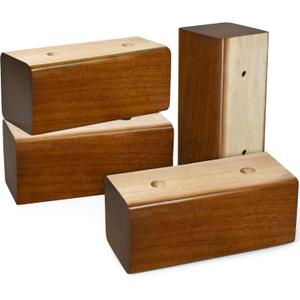 Sopicoz Wood Bed Risers (Brown, 2 inch)