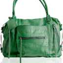 Women's Large Tote Bag City Tote Bag Fall Purse with Zipper Women Vegan Leather Hobo Handbags with Adjustable Strap (Green)