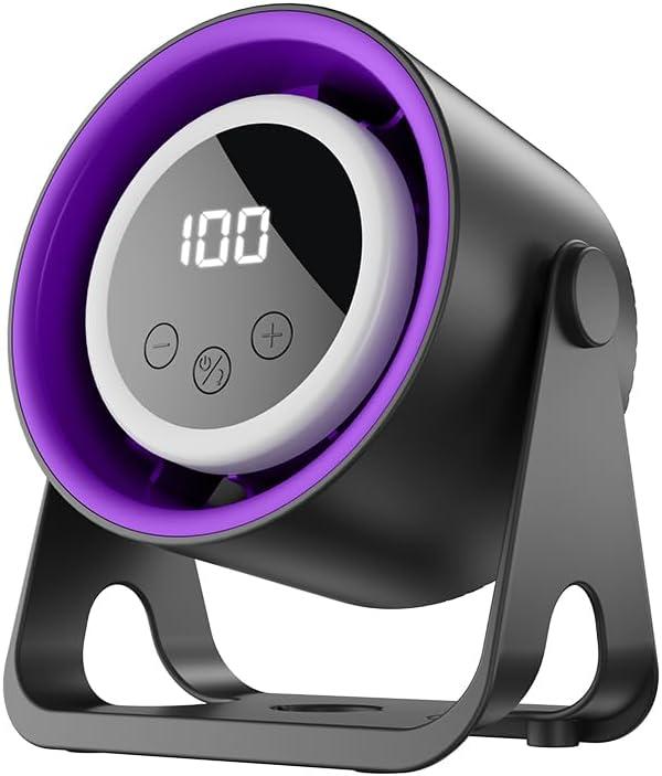 Small desk fans Quiet Wall Mounted electric fan Touch Control with High Compatibility USB-powered Adjustable 180°Tilt 100 Speeds Abiding power Cooling portable fans for Home Office Bedroom Camping