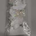 1pc Handmade Rhinestone Applique for Clothes, 3D Flower Fabric Patches for Wedding Dress, Bling Beaded Embroidery Lace Applique for Hat Hairband Sewing Embellishment (White)