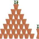 32pcs Small Mini 2" Terracotta Pot Clay Ceramic Pottery Planter, Cactus Flower Nursery Terra Cotta Pots, with Drainage Hole, for Indoor/Outdoor Succulent Plants, Crafts, Wedding Favor