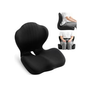 Ergonomic Seat Cushion, Coccyx Cushion for Tailbone Pain Relief, Memory Foam Office Chair Seat Cushion & Car Seat Cushion with Lumbar Support - Black