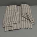 jinchan Striped Linen Kitchen Curtains 45 Inches Tier Curtains Farmhouse Modern Cafe Style Small Window Treatments Airy Light Filtering Rod Pocket for Living Room Bathroom 2 Panels Taupe Grey