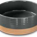 Mora Ceramic Pet Bowl Size Medium - Food/Water Dish for Large Puppies, Cats, Retrievers, Medium Sized Dogs, ect. 28oz or 4 Cups - Basic Bowls for Your Dog or Cat, Mix and Match for a Set - Charcoal