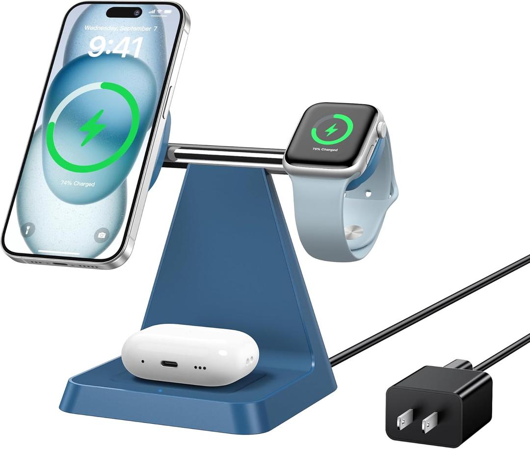 3 in 1 Magnetic Wireless Charger (Blue)