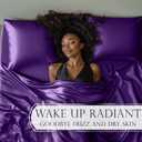 DECOLURE Satin Bed Sheets - 3 Piece Luxury Silky Twin Size Bedding Set - Softer Than Silk, Wrinkle-Free with 15 Deep Pocket Fitted Sheet, Perfect for Hair & Skin, Gifts for Women (Purple)