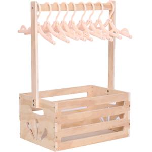 Wooden Baby Shower Crate Closet , Baby Storage nursery Crate Hamper with Handle, Gift Basket for Baby nursery Excluding hangers，Newborn Boy Girl Welcome Gift for New Mom Parents
