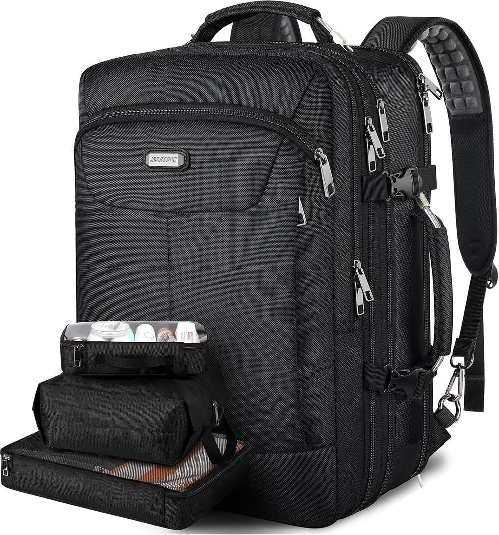 Carry on Backpack, Extra Large 50L Airline Approved TSA Travel Backpacks with 3 Packing Cubes for Women Men, Super Large Heavy Expandable Overnight Luggage Daypack Business Backpack