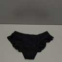 ZAFUL Women Mid Waist Bikini Bottoms Ruffles Full Coverage Swimsuit Bottom Swim Briefs Bathing Suit Bottoms (Small, 0-black)