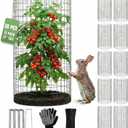 12 Pack 17" x 12" Tall Round Plant Cage - 36PCS Plant Support Cage Metal Wire Mesh Plant Protector for Outdoor Gardening Supplies Garden Protection Rabbits Chickens Ducks for Vegetables Flowers Shrubs
