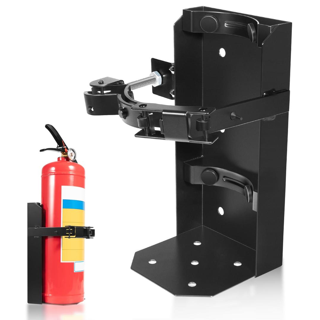 Heavy Duty Vehicle Bracket, Fire Extinguisher Brackets&Mounts-St12 Steel Red, Fit 20lb Dry/ 10lb Co2 Extinguisher-for School, Garage, Vehicle, Boat, Truck Generic Replacement for 810