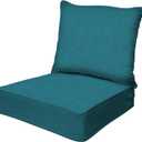 Honeycomb Outdoor Deep Seat, 24" W x 23" D, Textured Solid Teal Outdoor Chair Cushion