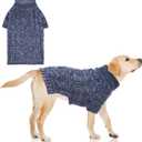 KOOLTAIL Thermal Knitted Dog Sweater for Dogs, Turtleneck Cable Knit Doggy Winter Coat Warm Clothes Sweatshirt Outfits for Cold Weather,Pullover Pet Jumper for Puppy Cats Navy XL