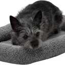 Furhaven Dog Bed for Extra Small Dogs & Indoor Cats, 100% Washable, Sized to Fit Crates - Sherpa Fleece Bolster Crate Pad - Gray, Extra Small