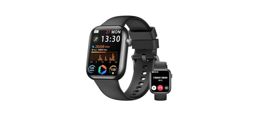 Smart Watch, 1.83" HD Fitness Tracker for Men Women, 123+ Sport Modes Heart Rate Monitor, Fitness Watch with Pedometer,IP68 Waterproof Running Watch,Step Counter & Sleep Monitor for Android iOS