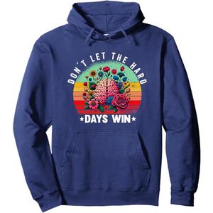 Don't Let The Hard Days Win Pullover Hoodie (M, Navy Blue)