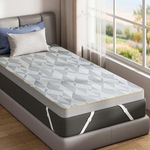 PERLECARE Firm Mattress Topper Twin , 3" Hard Mattress Topper for Pressure Relief, Mattress Pad with Cooling Bamboo Cover, High Density Memory Foam, Removable & Washable OEKO-TEX STANDARD 100