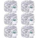 6-Pack Fairy Lights Battery Operated with Timer, Waterproof 16FT 50 LED String Lights Indoor Outdoor, Cuttable Starry Fairy Lights for Christmas Home Bedroom Wedding DIY Centerpiece Decor (Cool White)