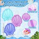 Sweetude 24 Pcs Mermaid Seashell Party Favors Bags Non-Woven Reusable Candy Goodie Gift Treat Bags with Handles for Mermaid Decor Summer Under the Sea Ocean Birthday Party Supplies